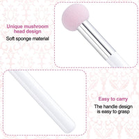 6Pcs Sponge Makeup Applicator with Handle, Sponge Eyeshadow Applicators Makeup, Eyeshadow Sponge Brush, Cotton Eye Makeup Eyeshadow Brushes for Women Girls (4.5 Inch Long) Washable