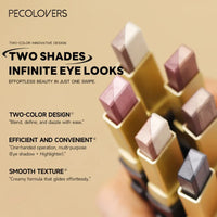 Double Color Eyeshadow Stick Glitter Highlight Shadow Stick Eye Makeup Waterproof Lasting Shimmer Metallic Eyeshadow Makeup