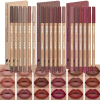 Velvet Matte Lip Liner Set — 6 Shades, Long-Lasting & Non-Drying