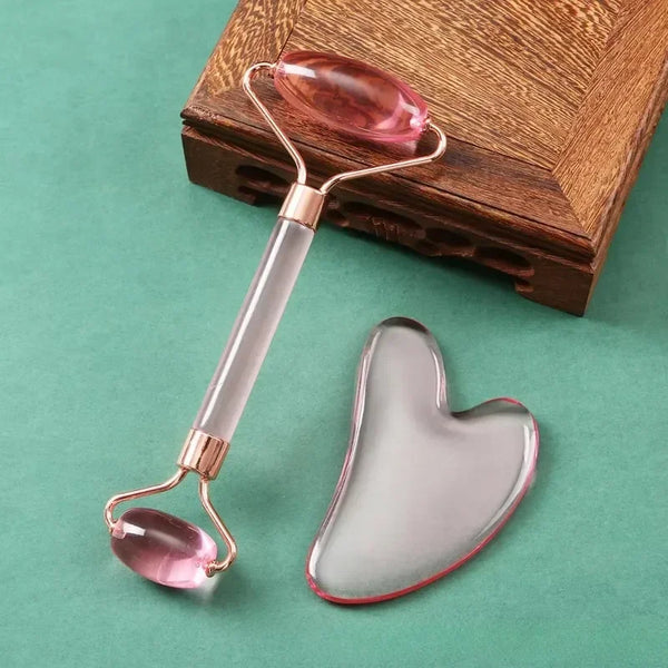 Rose Quartz Gua Sha Set — Face, Neck & Body Sculpting Tool