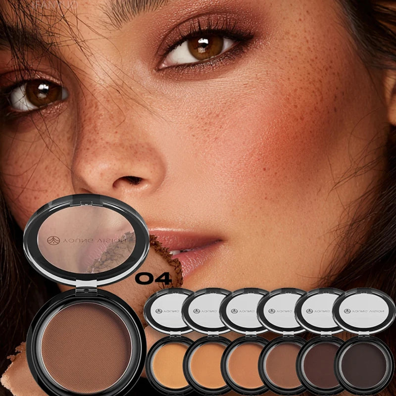 6-Color Matte Bronzer Contour Palette — 3D Face Shaping & Nose Shadow