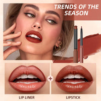 Matte Nude Lipstick & Lip Liner Set — 12 Shades, Waterproof