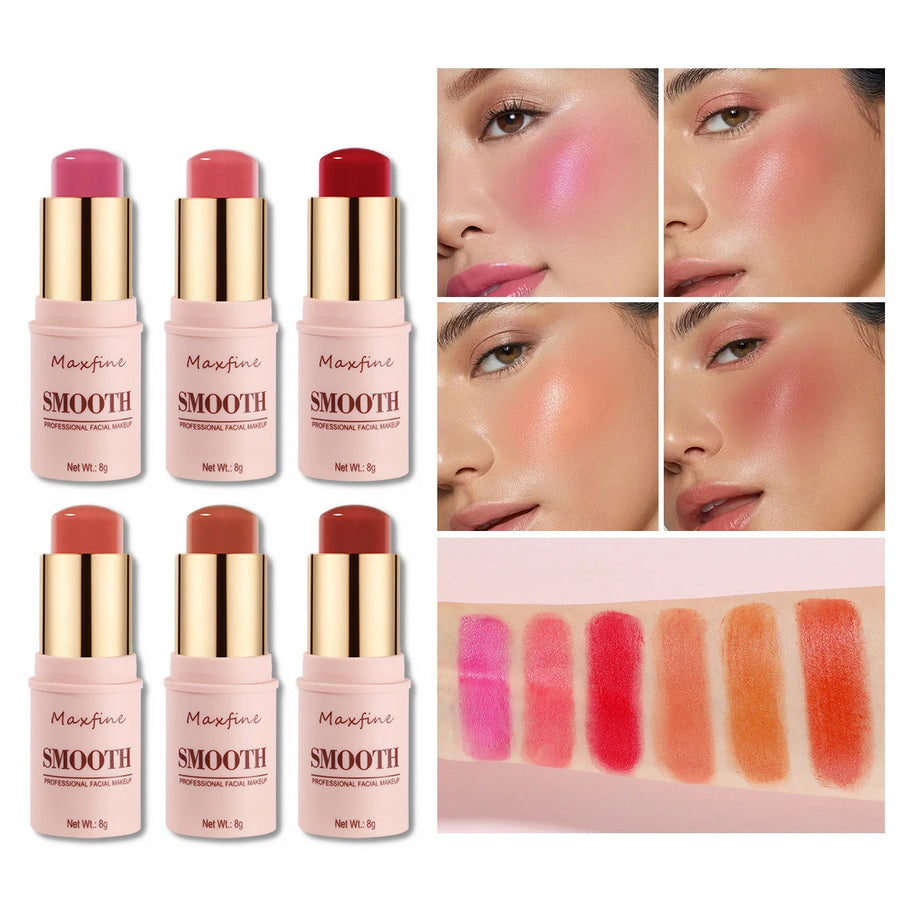 3-in-1 Matte Blush Stick — Waterproof for Lips, Eyes & Cheeks