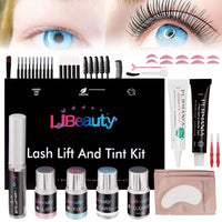 Lash Lift and Color Kit 4-In-1 with Brow Lamination & Perm - Professional Eyelash Set for Home DIY, Black Coloring Formula Creates Thicker Curled Lashes (Includes All Tools)